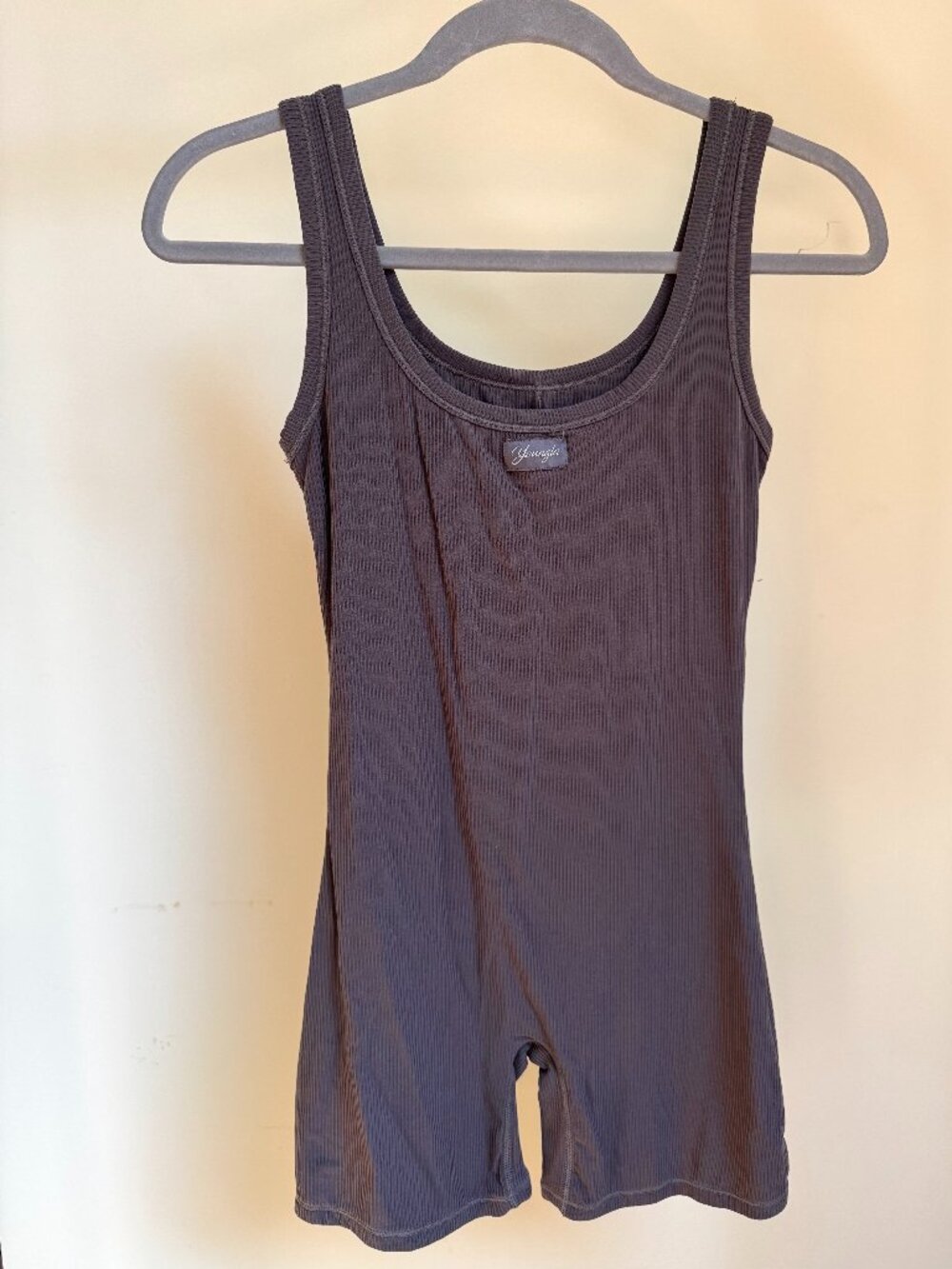 YoungLA W248 Ivy Ribbed Romper - Grey